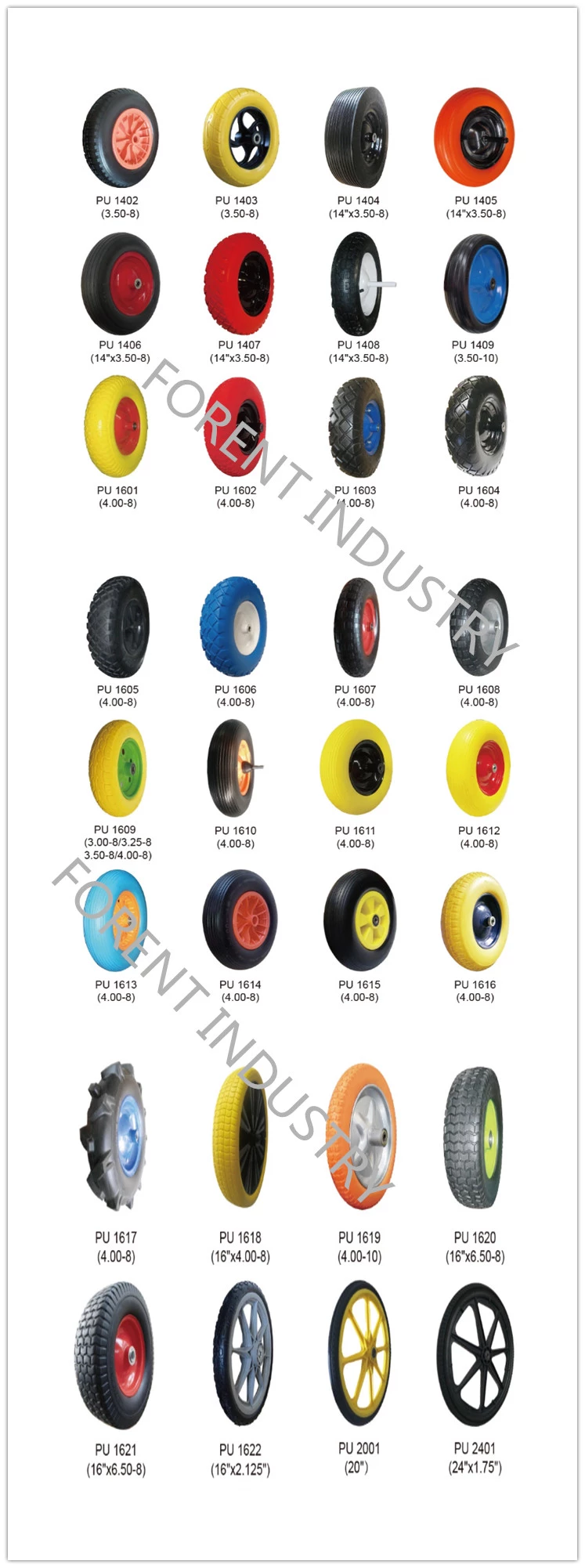 Solid polyurethane foam puncture PU wheel