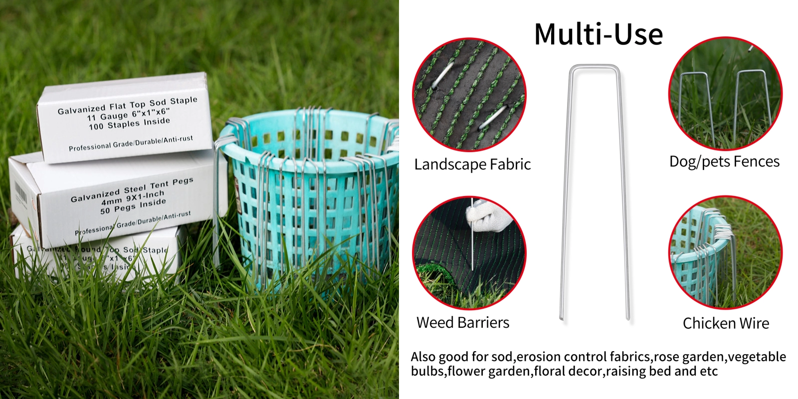 6 inch Galvanized U Shaped Nails Garden Pegs Sod Staple Ground Stake