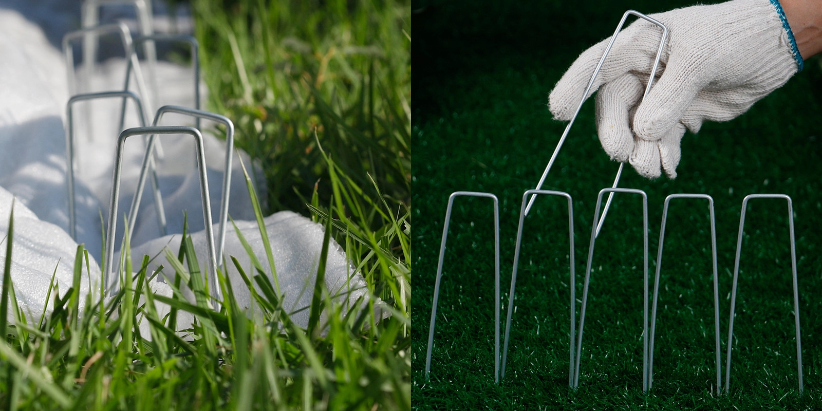 6 inch Galvanized U Shaped Nails Garden Pegs Sod Staple Ground Stake