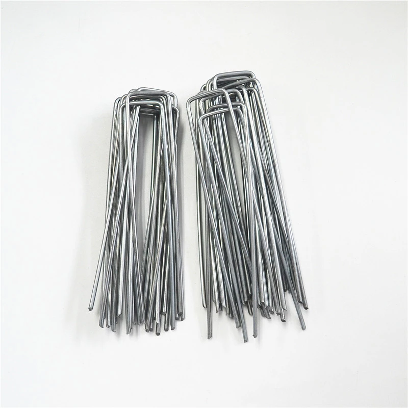 6 inch Galvanized U Shaped Nails Garden Pegs Sod Staple Ground Stake