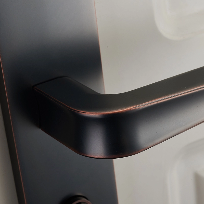 Durable In Use Plain Long Plate Cover Door Handle Lock Set