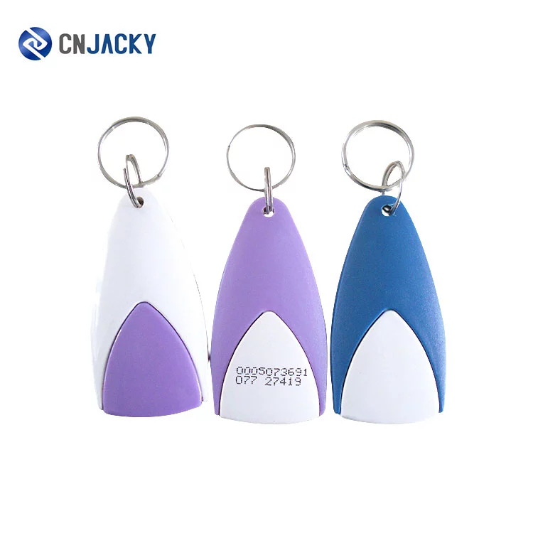 ABS CMYK printing 13.56mhz nfc access control rfid keyfob key tag