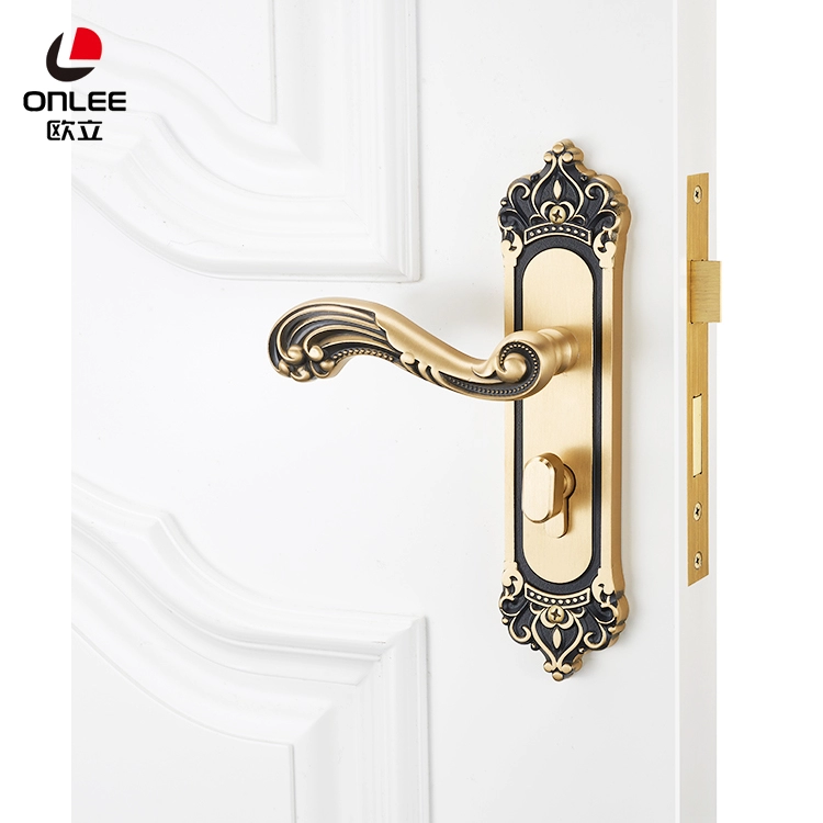 Durable crown designed luxury door handles classic for steel doors