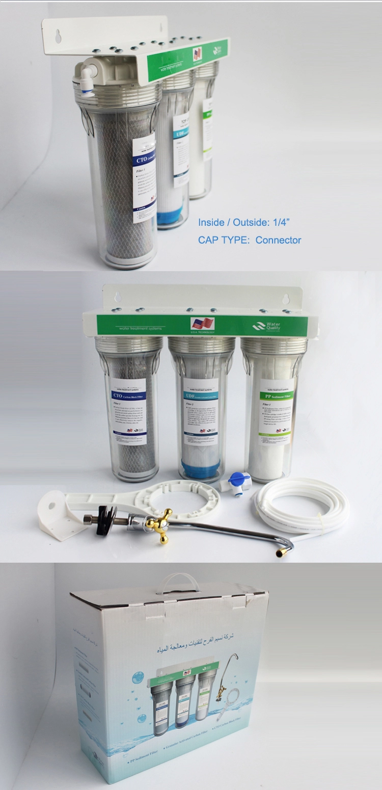 NO PLUG/NO TANK/PET HOUSING 3 stage activated carbon filter cartridges filter water filter clear color
