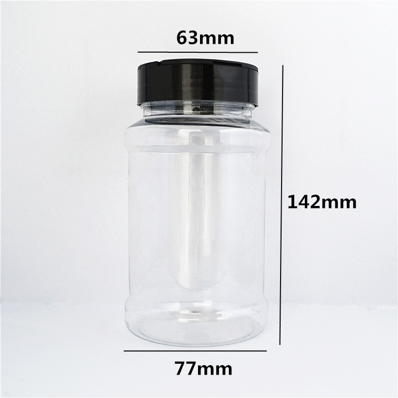 food grade 500ml round pet spice plastic jar pepper shaker