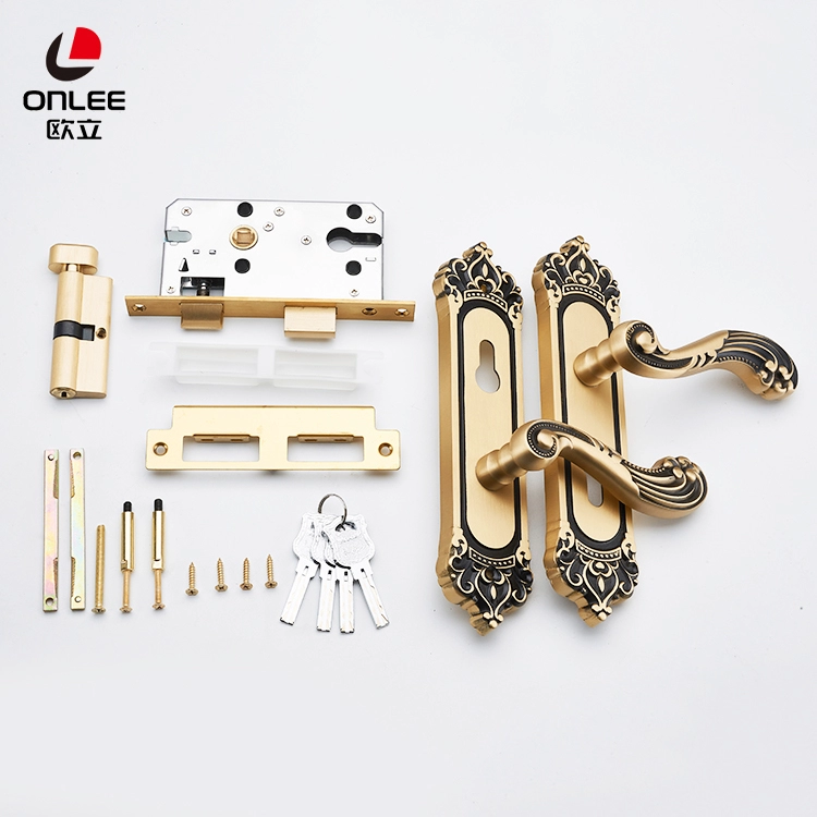 Durable crown designed luxury door handles classic for steel doors