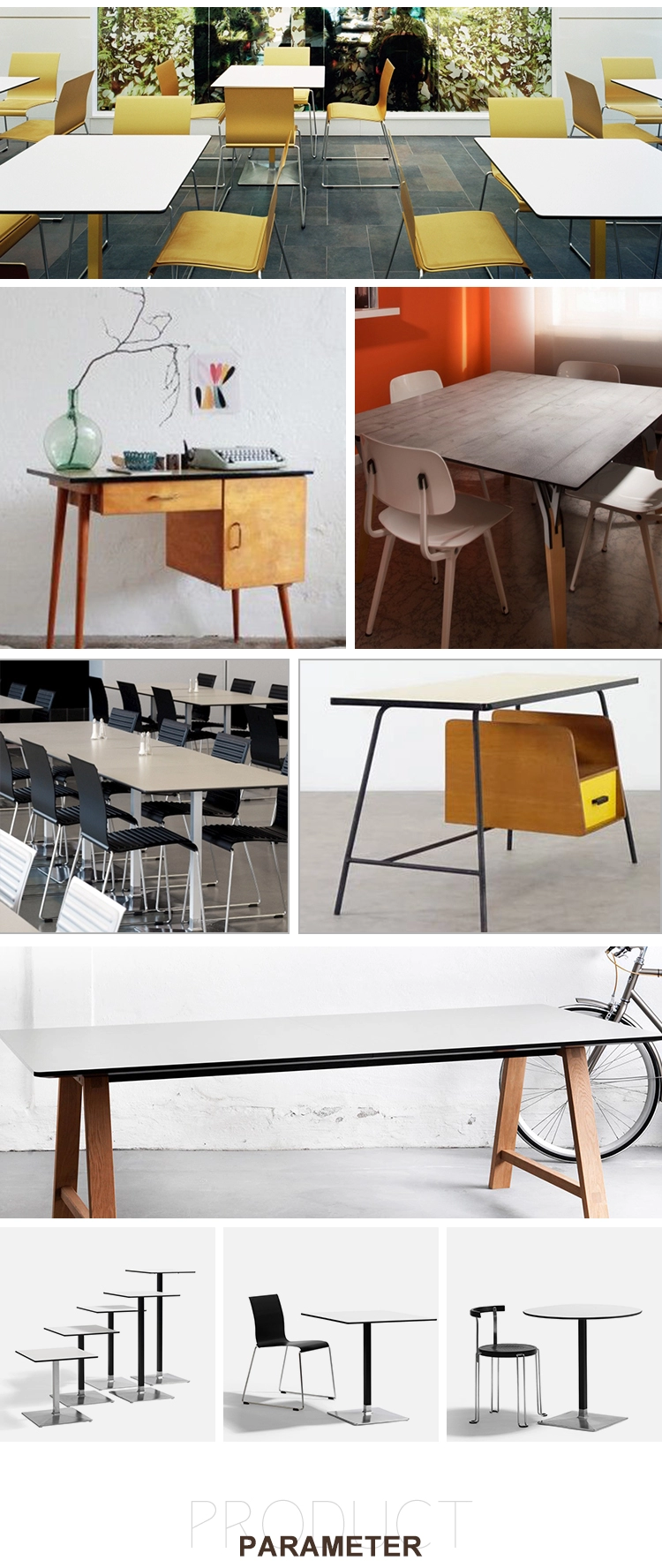 Polybett Compact laminate tables for indoor use