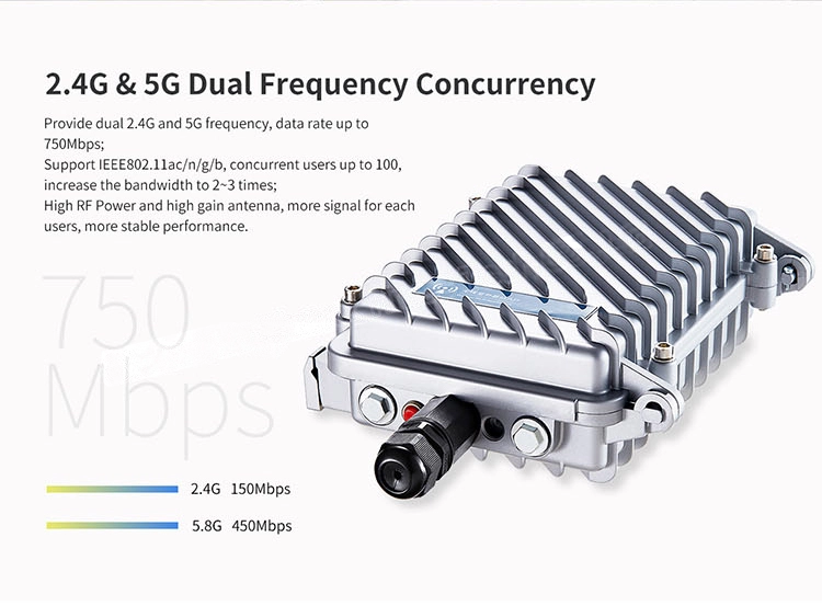 750Mbps Outdoor AP wireless transmitter and receiver Wifi Access Point
