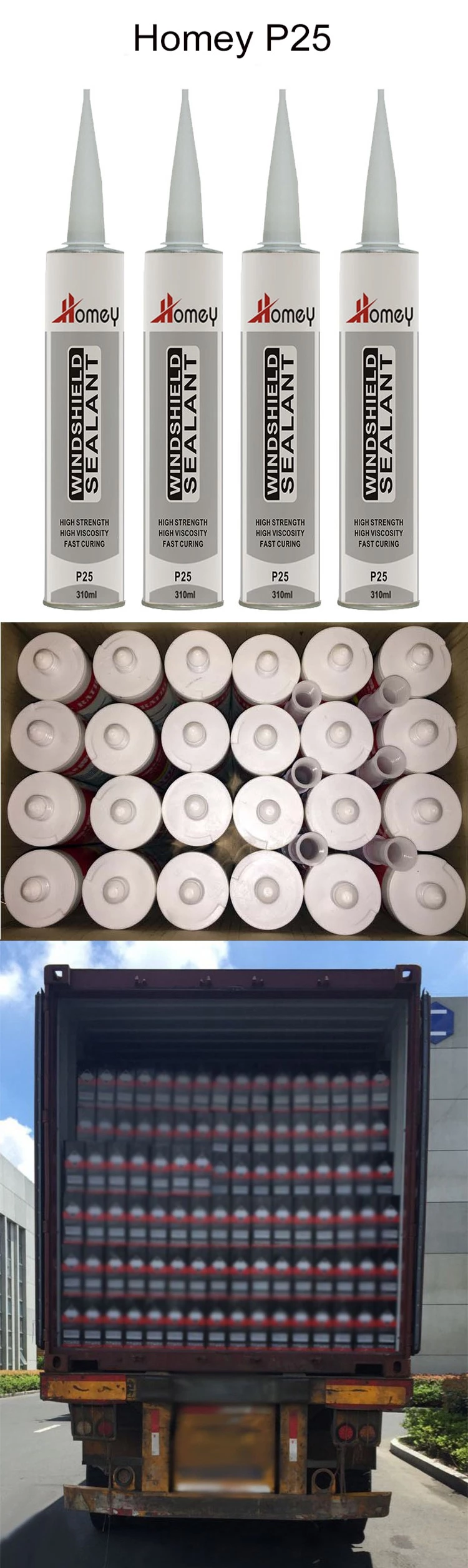 Homey P25 windshield glass polyurethane adhesive pu sealant
