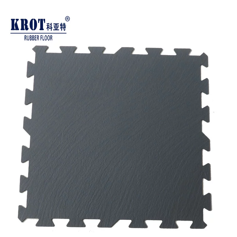 durable gym floor interlocking rubber tile