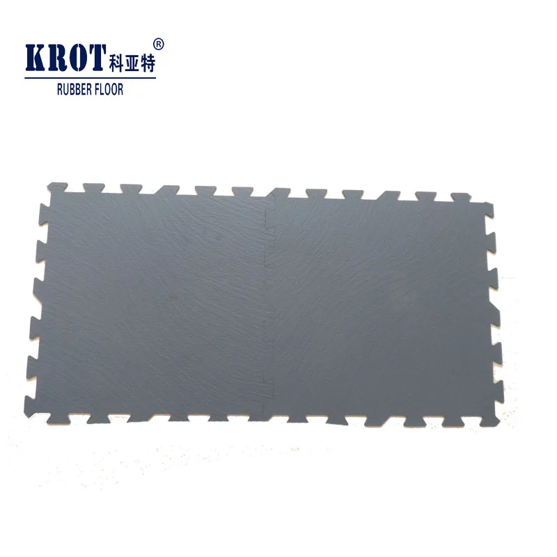 durable gym floor interlocking rubber tile