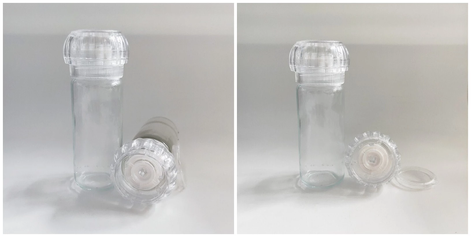 ceramic core pepper and salt mill spice grinder with 100ml glass bottle