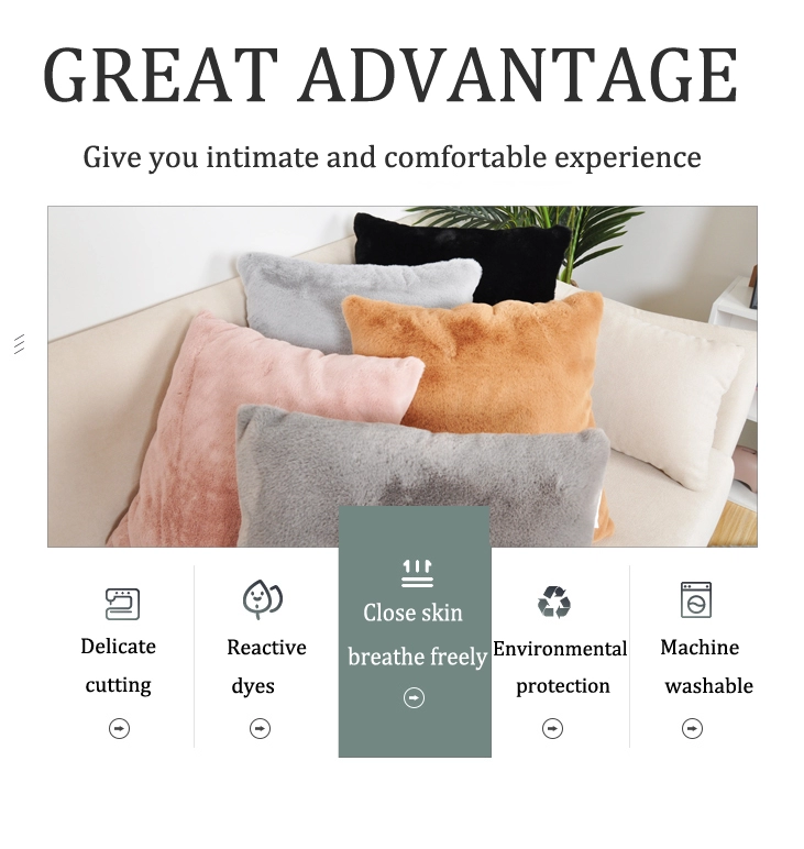 Many Color Decorative cushion cover Faux Fur Fabric Throw Pillow for the Living Room or Bedroom