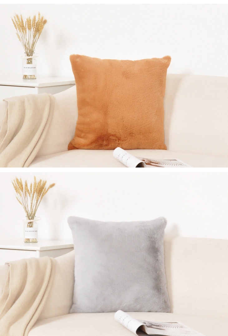 Many Color Decorative cushion cover Faux Fur Fabric Throw Pillow for the Living Room or Bedroom