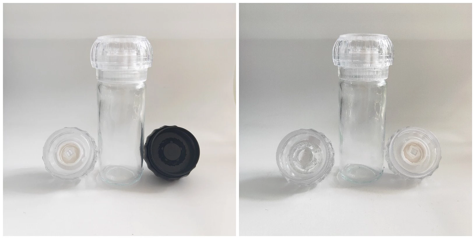ceramic core pepper and salt mill spice grinder with 100ml glass bottle