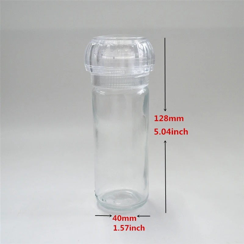 ceramic core pepper and salt mill spice grinder with 100ml glass bottle
