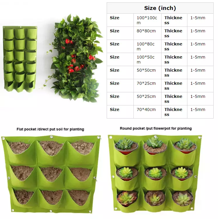 7 36 49 pockets vertical wall hanging garden plant bag felt planter grow bag for Flower Vegetable