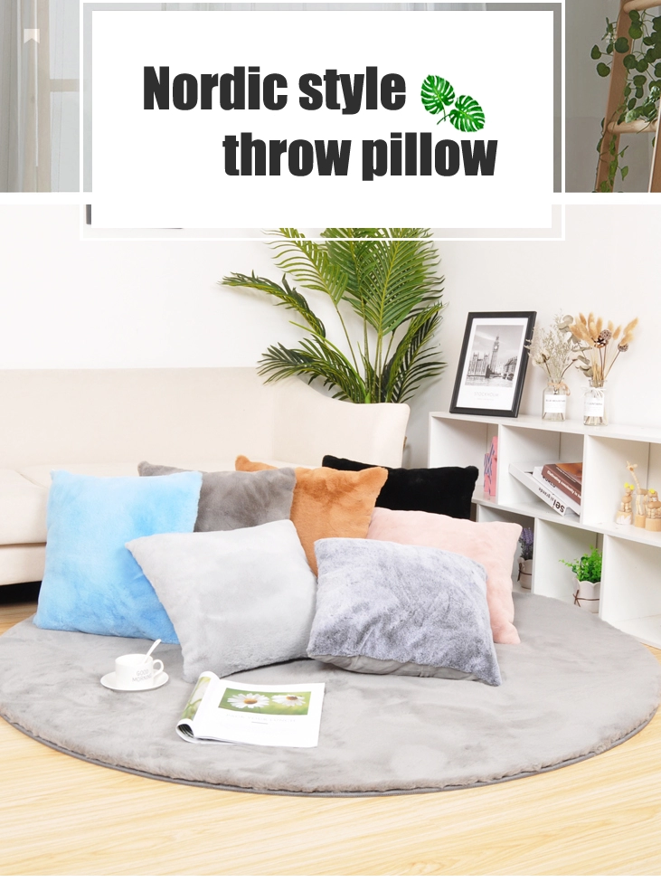 Many Color Decorative cushion cover Faux Fur Fabric Throw Pillow for the Living Room or Bedroom