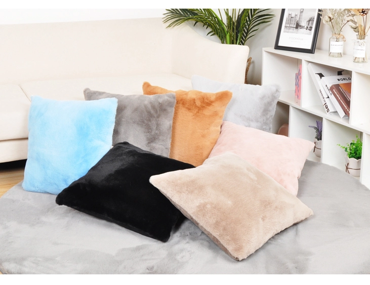 Many Color Decorative cushion cover Faux Fur Fabric Throw Pillow for the Living Room or Bedroom