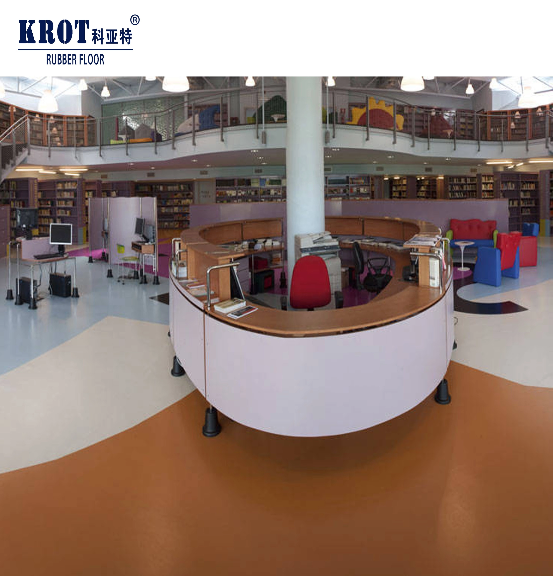 3mm NR fire proof rubber flooring roll for public building