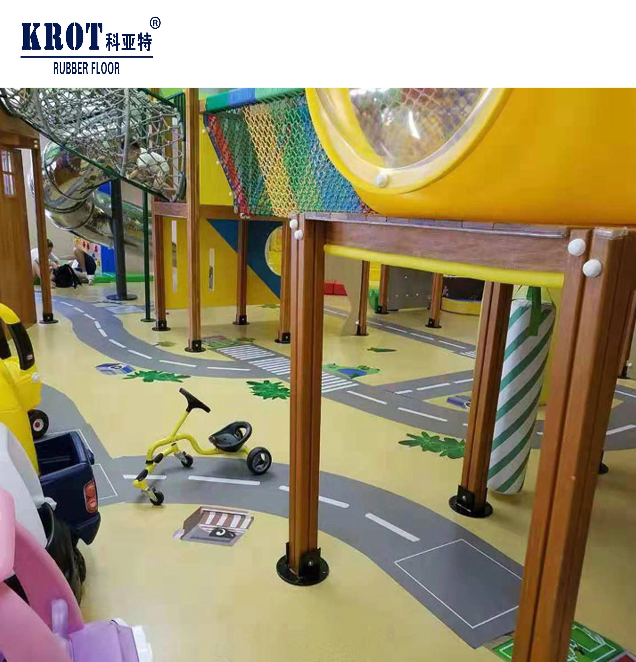 3mm NR fire proof rubber flooring roll for public building