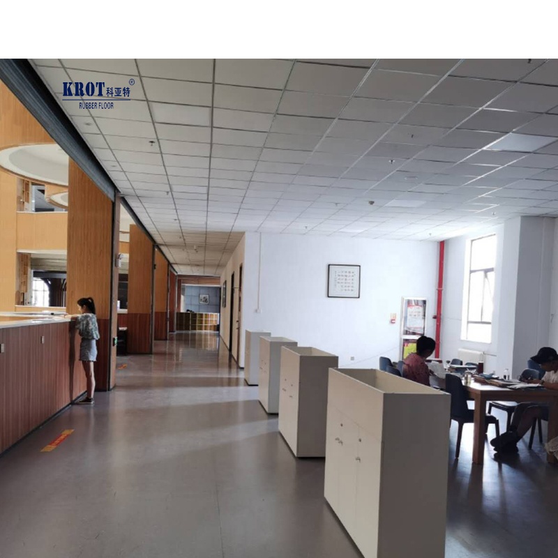 3mm NR fire proof rubber flooring roll for public building