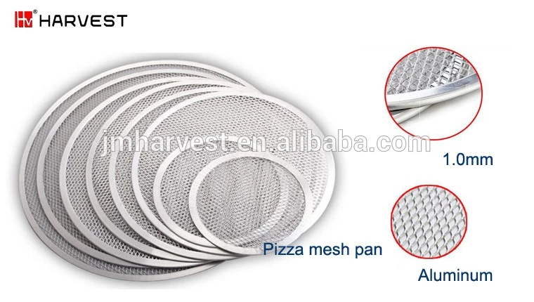 Round mesh screen baking pan aluminum pizza mesh pan