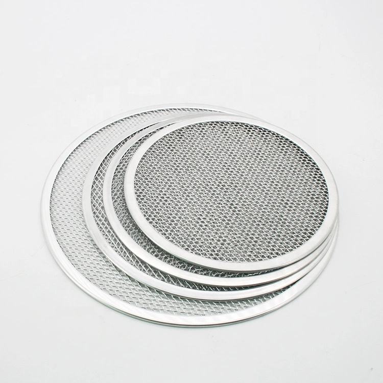 Round mesh screen baking pan aluminum pizza mesh pan