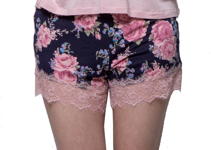 Short-Loungewear-Set-Super-Soft-Womens-Summer-Nightwear-Wide-Lace-Decorate (2)