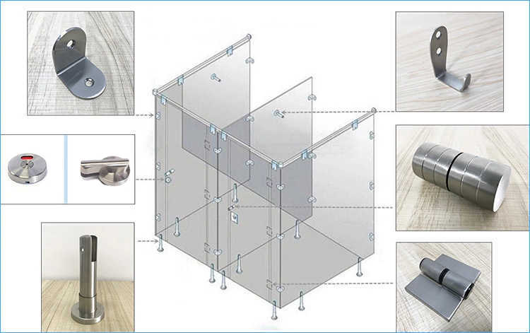 Corrosion Resistant WC Public Toilet Partition Hardware Accessories