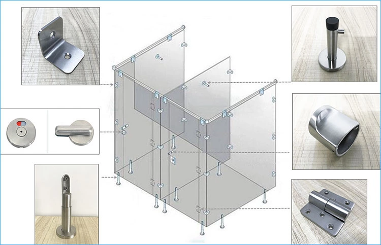 High Quality Stainless Steel 304 Bathroom Partition Toilet Cubicle Hardware