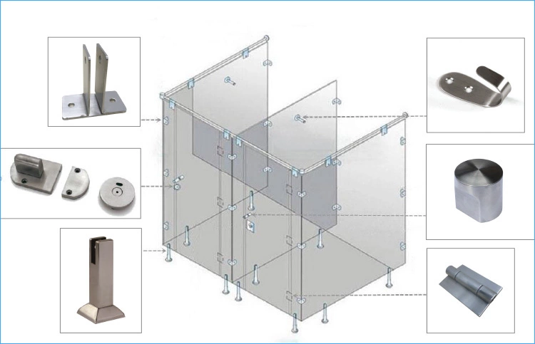 Wholesale cheap 304 Stainless Steel Toilet Cubicle partition Accessories Fittings
