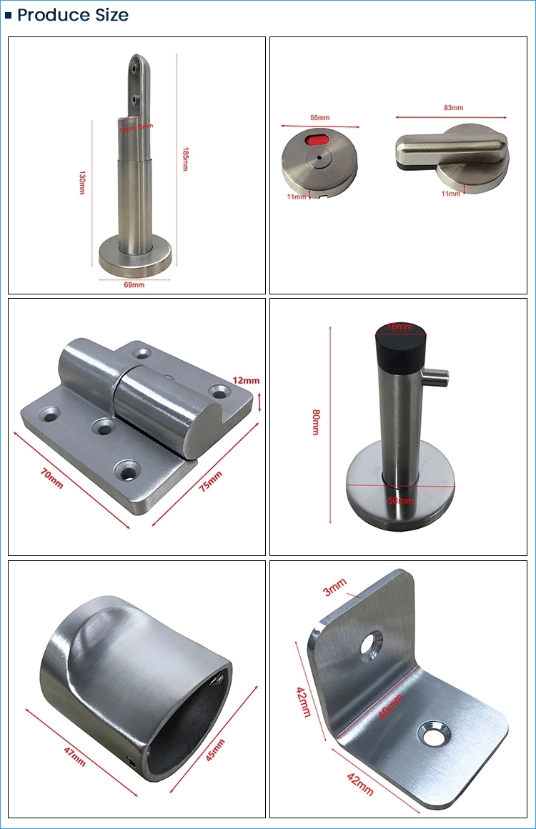 High Quality Stainless Steel 304 Bathroom Partition Toilet Cubicle Hardware