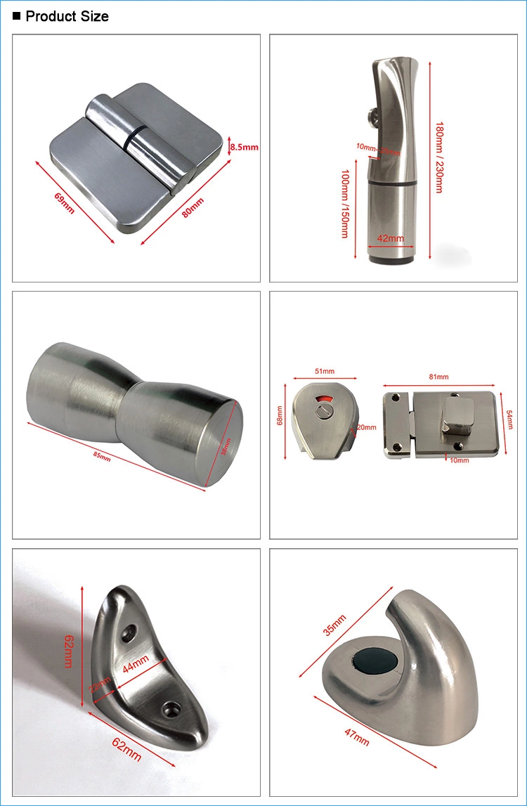 Shower Cubicle Hardware Zinc Alloy Public Toilet Cubicle Partition Accessories