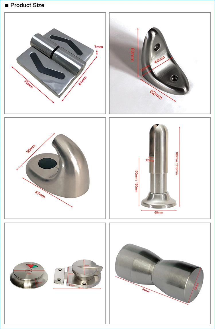 Anti Corrosion Fire Proof Zinc Alloy Toilet hardware Bathroom Cubicle Accessories
