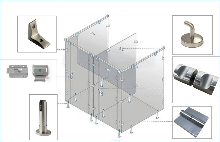 Wc Partitions Bathroom Cubicle Accessories 304 SS Toilet Cubicle Hardware