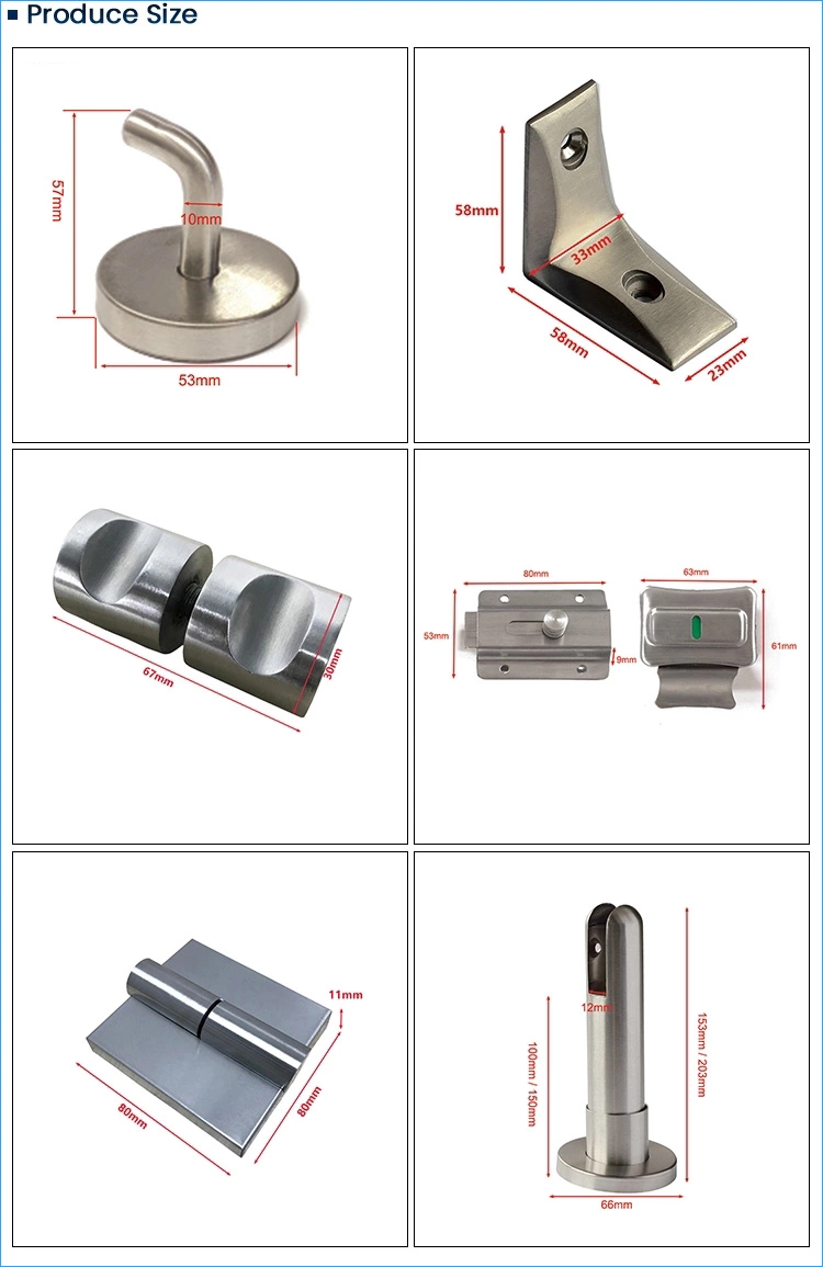 Wc Partitions Bathroom Cubicle Accessories 304 SS Toilet Cubicle Hardware