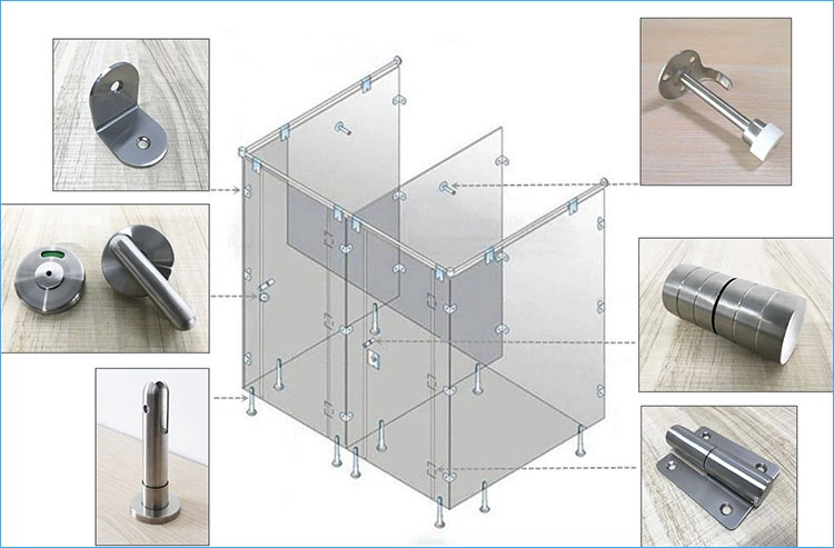 Waterproof HPL Compact Laminate Cubicle Toilet Partition Hardware