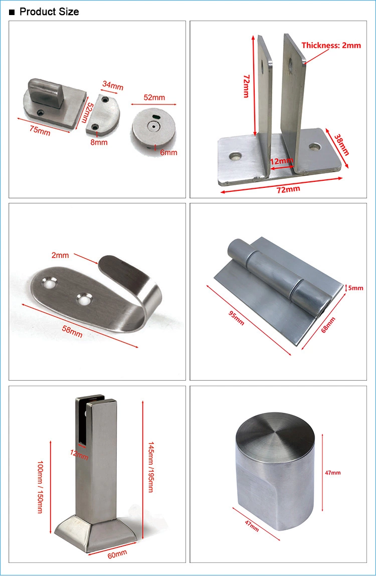 Wholesale cheap 304 Stainless Steel Toilet Cubicle partition Accessories Fittings