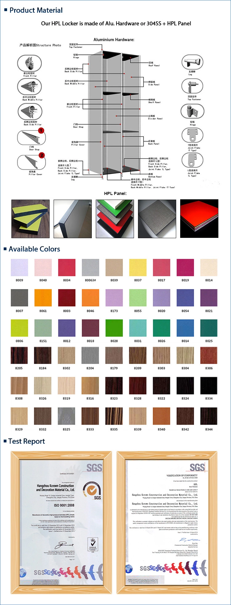 Waterproof Fire Ristant Laminate Compact Gym Locker Chinese Hpl Locker Manufacturer