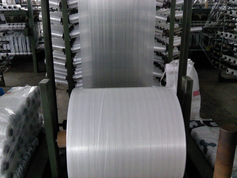 Tubular Polypropylene woven fabric Green color