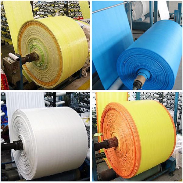 Tubular Polypropylene woven fabric Green color
