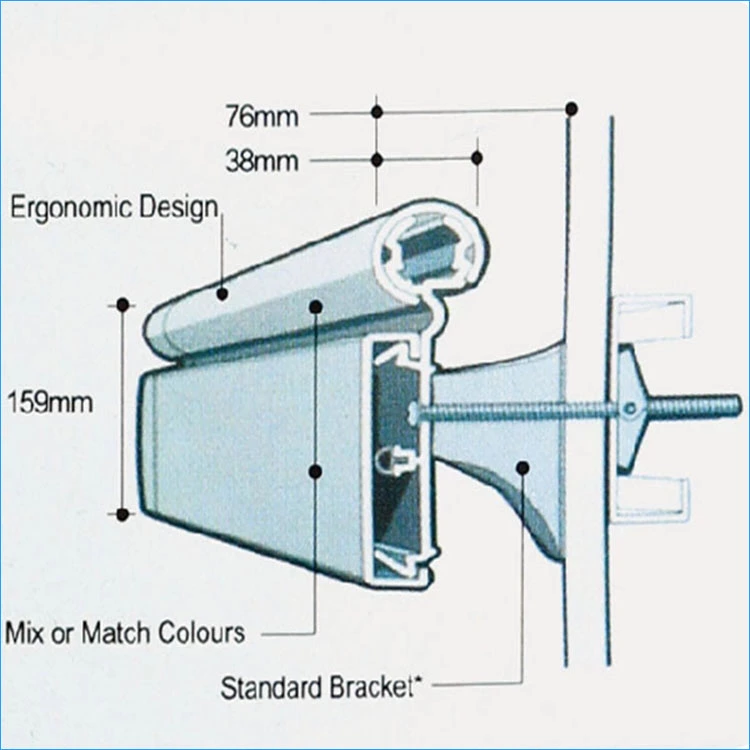 Removable Wall Mounted Nylon Plastic Pvc Porch Anti-Collision Hospital Handrail