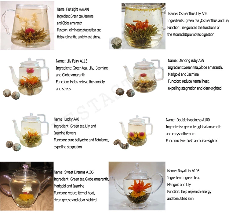 Wholesale Handmade Fresh Beauty Globe Amaranth Jasmine Tea Flower Blooming Tea Ball