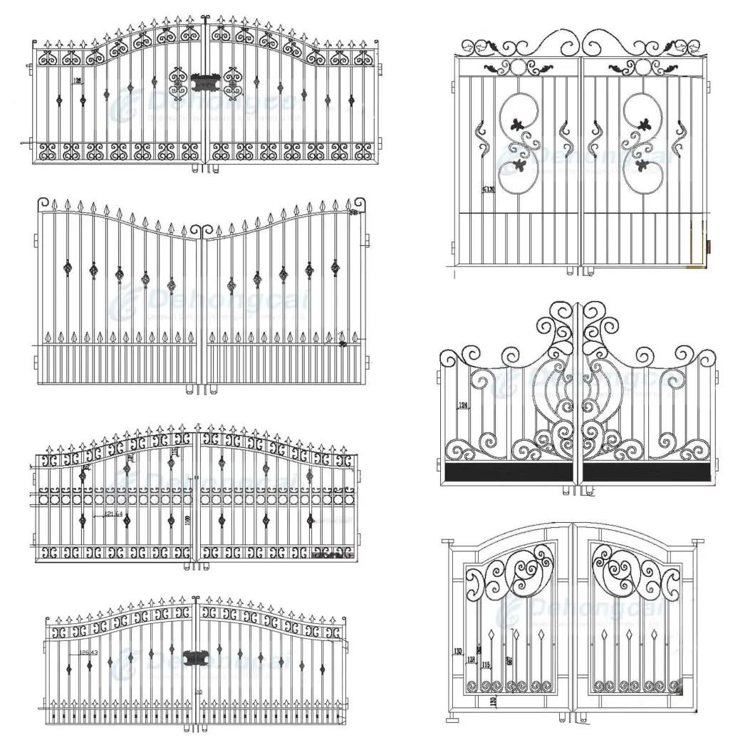 Ornamental/Decorative Practical Durable Wrought Iron Gate Works (DH-gate002)