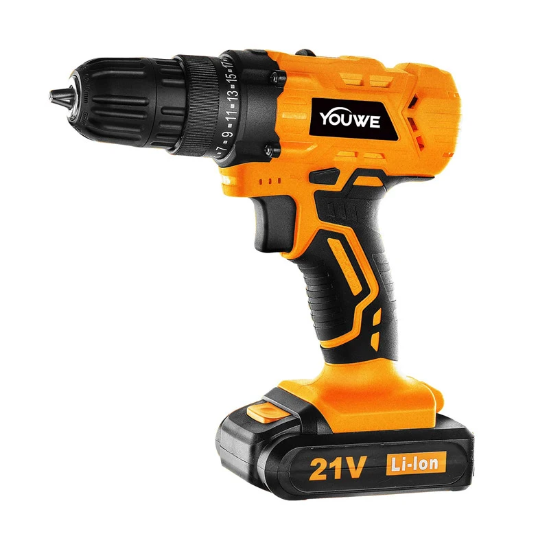 Lithium 21V Professional Powerful Hammer Drill with 2 Battery