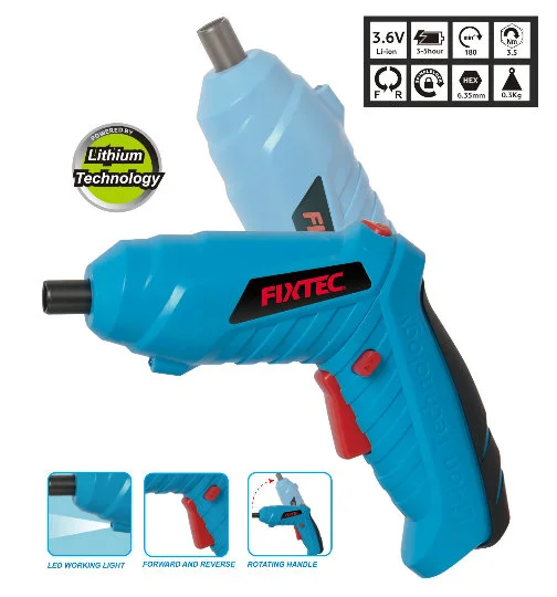 Fixtec Power Tools 180rpm 5n. M Impact Driver 3.6V Electric Cordless Screwdriver with Li-ion Battery