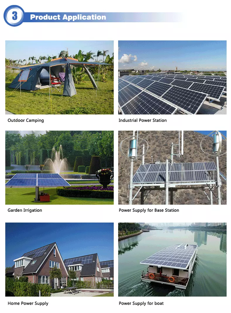 Blue Yellow 30w Solar Panel Energy System DC 12v Solar Lighting System with 6 led Bulbs