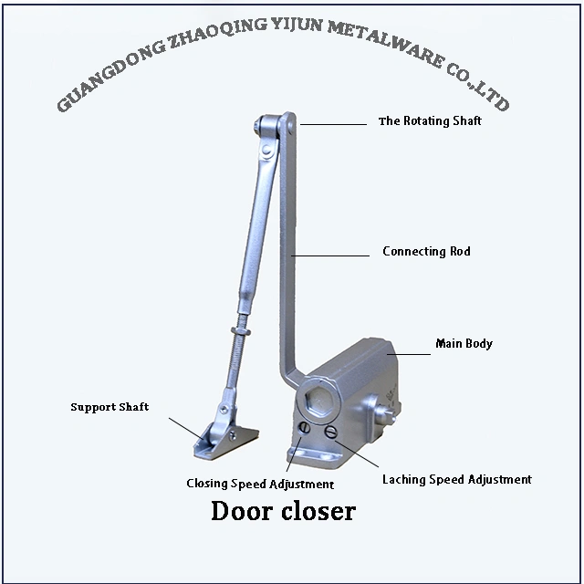 Adjustable China Mannufacturer Apply to Fire-Proof and Wooden Door Aluminum Metal Door Closer