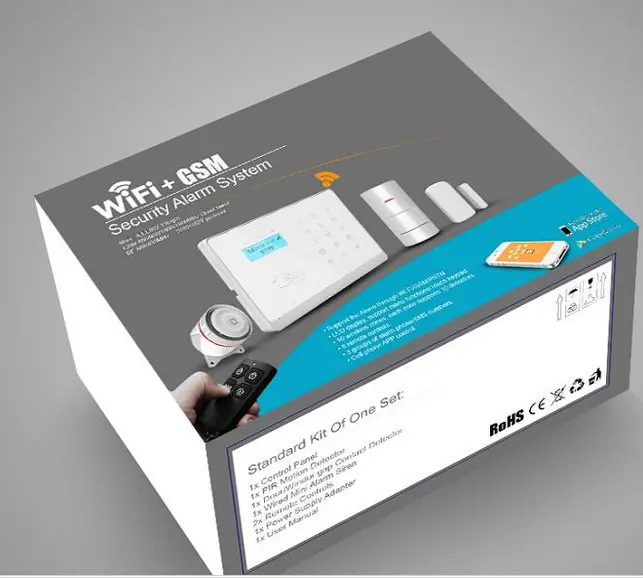 Wireless Smart Home Burglar Security GSM GPRS and WiFi Alarm System with RFID Card